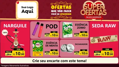 Modelo de TV para TV Horizontal com o tema Dia dos Namorados para Tabacaria