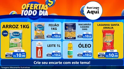 Modelo de TV para TV Horizontal com o tema Ofertas Todo Dia para Supermercado