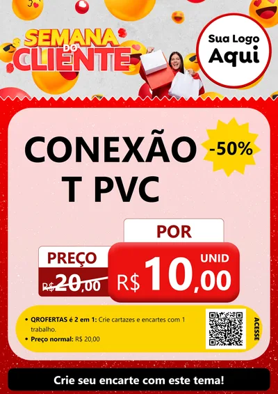 Modelo de Cartaz para Cartaz A4 Vertical com o tema Semana do Cliente para Tubos e conexões