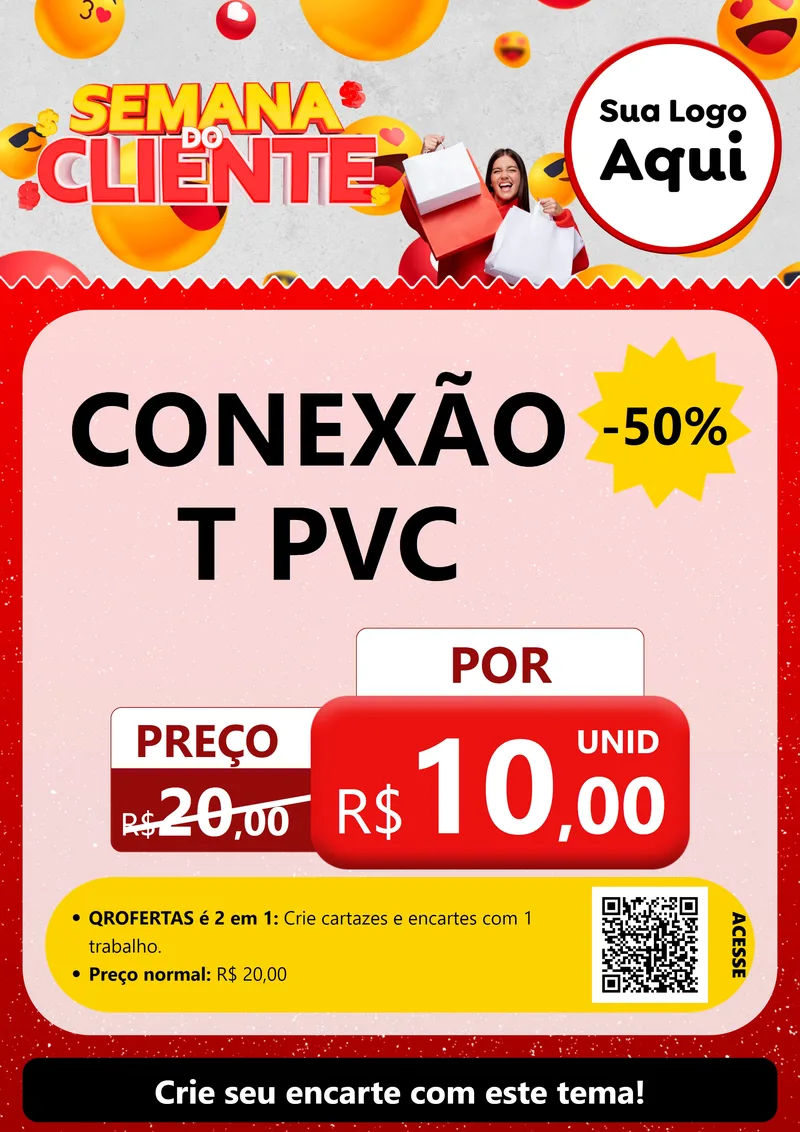 Modelo de Cartaz para Cartaz A4 Vertical com o tema Semana do Cliente para Tubos e conexões