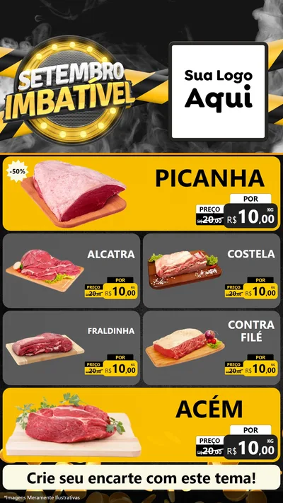 Modelo de TV para TV Vertical com o tema Setembro Imbatível para Açougue