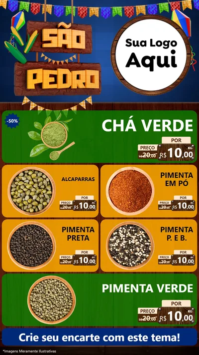 Modelo de TV para TV Vertical com o tema São Pedro para Produtos Naturais
