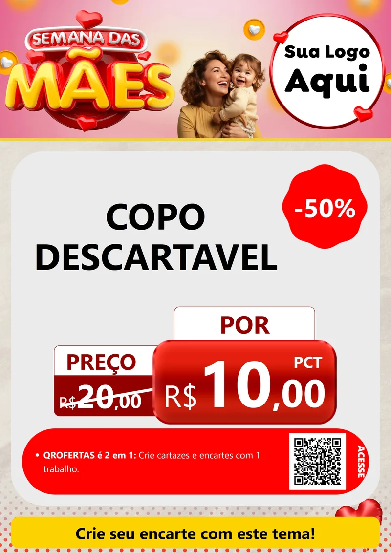 Modelo de Cartaz para Cartaz A4 Vertical com o tema Semana das Mães para Embalagens