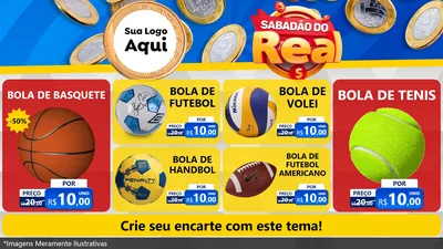 Modelo de TV para TV Horizontal com o tema Sabadão do Real para Artigos Esportivos