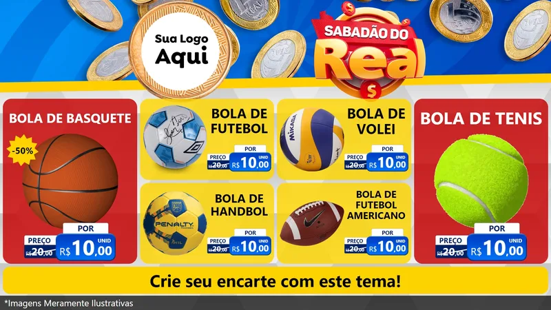 Modelo de TV para TV Horizontal com o tema Sabadão do Real para Artigos Esportivos
