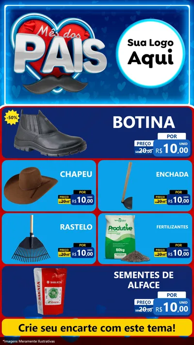 Modelo de TV para TV Vertical com o tema Mês Dos Pais para Agropecuária
