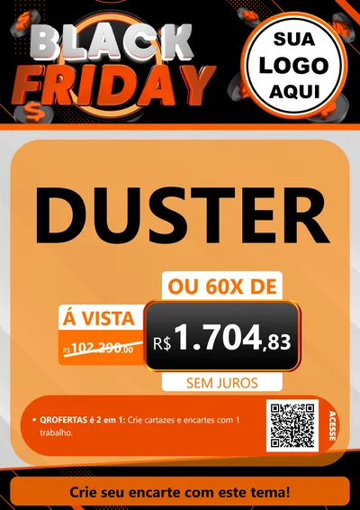 Modelo de Cartaz para Cartaz A4 Vertical com o tema Black Friday para Concessionaria de Carros