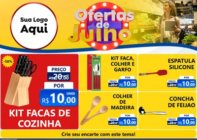 Modelo de Encarte para Encarte A4 Horizontal com o tema Ofertas de Julho para Utilidades Domésticas