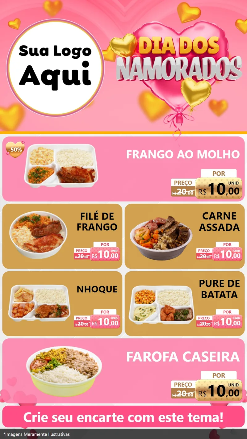 Modelo de TV para TV Vertical com o tema Dia dos Namorados para Restaurante
