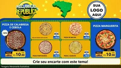 Modelo de TV para TV Horizontal com o tema Proclamação da República para Pizzaria