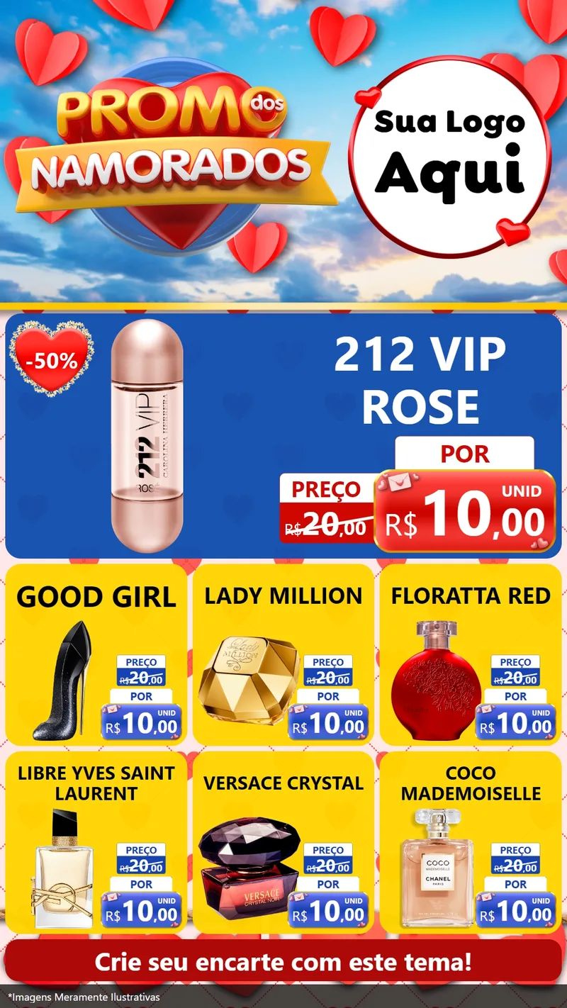 Modelo de Rede Social para Stories com o tema Promo dos Namorados para Perfumes