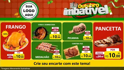 Modelo de TV para TV Horizontal com o tema Outubro Imbatível para Assados