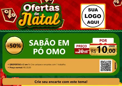 Modelo de Cartaz para Cartaz A4 Horizontal com o tema Ofertas de Natal para Produtos de Limpeza
