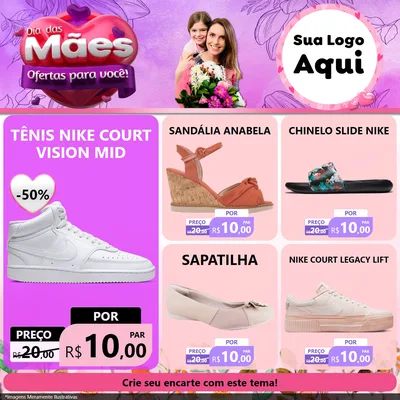 Modelo de Rede Social para Feed Facebook com o tema Dia das Mães Ofertas para Você! para Calçados