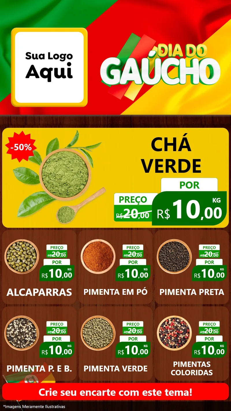 Modelo de Rede Social para Stories com o tema Dia do Gaúcho para Produtos Naturais