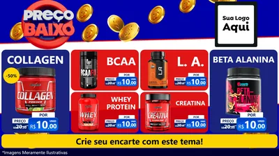 Modelo de TV para TV Horizontal com o tema Preço Baixo para Suplementos alimentares