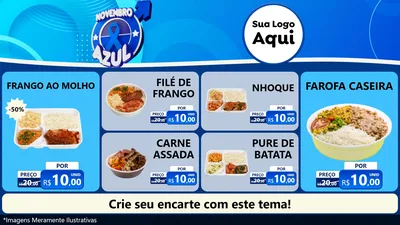 Modelo de TV para TV Horizontal com o tema Novembro Azul para Restaurante