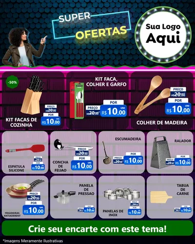 Modelo de Rede Social para Feed Instagram com o tema Super Ofertas para Utilidades Domésticas