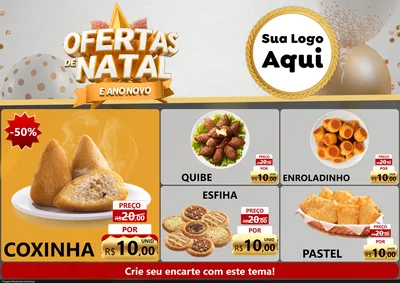 Modelo de Encarte para Encarte A4 Horizontal com o tema Ofertas De Natal E Ano Novo para Salgadaria