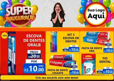 Modelo de Encarte para Encarte A4 Horizontal com o tema Super Inauguração para Higiene Pessoal