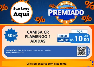 Modelo de Cartaz para Cartaz A4 Horizontal com o tema Janeiro Premiado para Roupas e acessórios