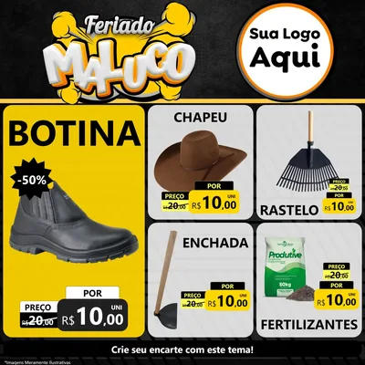 Modelo de Rede Social para Feed Facebook com o tema Feriado Maluco para Agropecuária