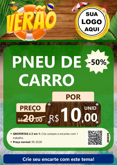 Modelo de Cartaz para Cartaz A4 Vertical com o tema Verão para Auto peças