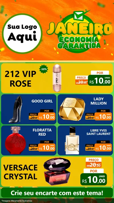 Modelo de TV para TV Vertical com o tema Janeiro - Economia Garantida para Perfumes
