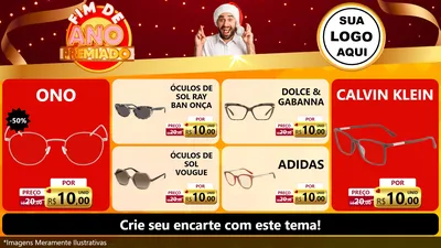 Modelo de TV para TV Horizontal com o tema Fim de Ano Premiado para Óticas