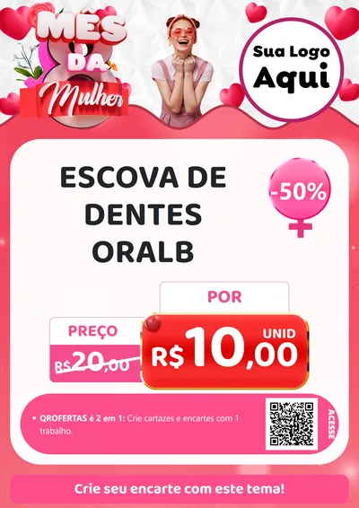 Modelo de Cartaz para Cartaz A4 Vertical com o tema Mês da Mulher para Higiene Pessoal