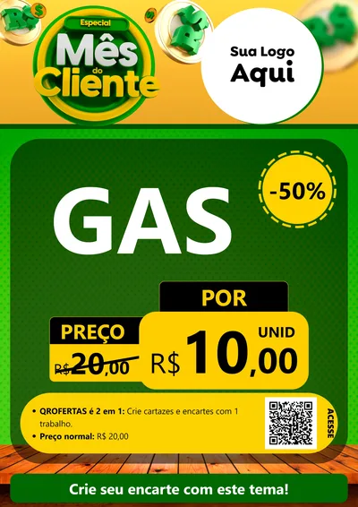 Modelo de Cartaz para Cartaz A4 Vertical com o tema Especial Mês do Cliente para Água e gás