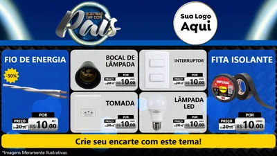 Modelo de TV para TV Horizontal com o tema Sorteio Dia Dos Pais para Materiais Elétricos