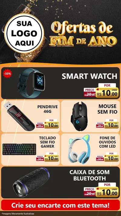 Modelo de TV para TV Vertical com o tema Ofertas de Fim de Ano para Informática