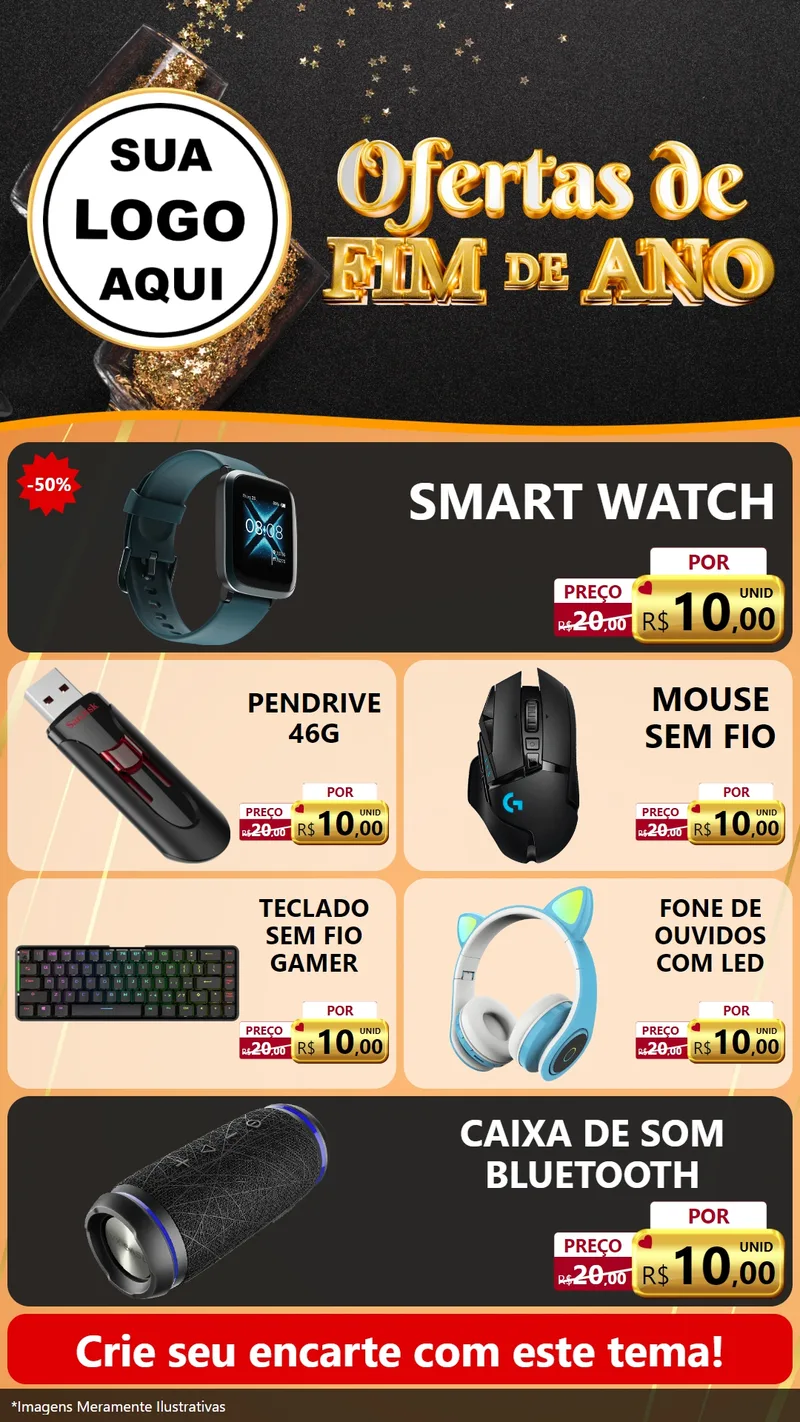 Modelo de TV para TV Vertical com o tema Ofertas de Fim de Ano para Informática
