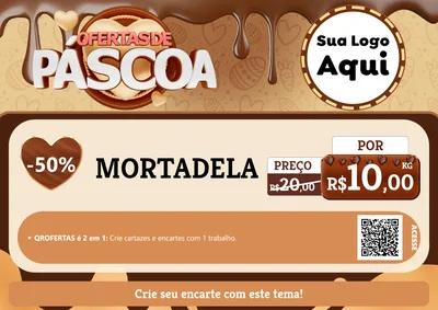 Modelo de Cartaz para Cartaz A4 Horizontal com o tema Ofertas de Páscoa para Frios e Laticínios