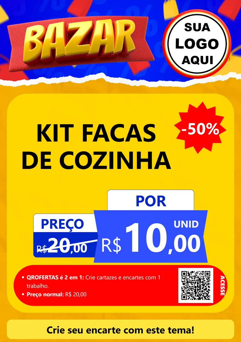 Modelo de Cartaz para Cartaz A4 Vertical com o tema Bazar para Utilidades Domésticas
