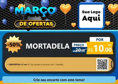 Modelo de Cartaz para Cartaz A4 Horizontal com o tema Março de Ofertas para Frios e Laticínios