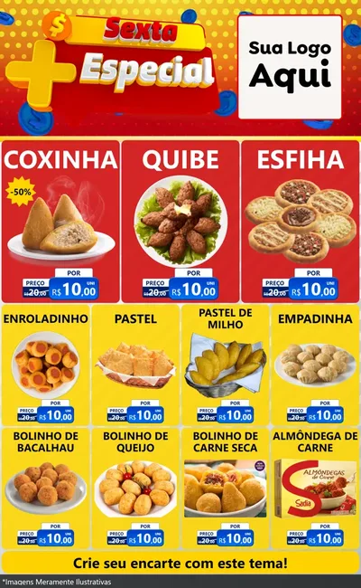 Modelo de Encarte para Encarte Grande com o tema Sexta Mais Especial para Salgadaria