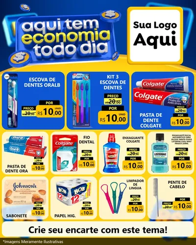 Modelo de Rede Social para Feed Instagram com o tema Aqui Tem Economia Todo Dia para Higiene Pessoal