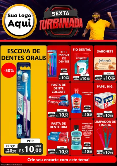 Modelo de Encarte para Encarte A4 Vertical com o tema Sexta Turbinada para Higiene Pessoal