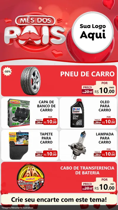 Modelo de TV para TV Vertical com o tema Mês dos Pais para Auto peças