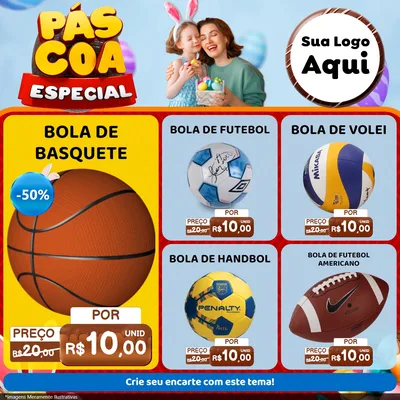Modelo de Rede Social para Feed Facebook com o tema Páscoa Especial para Artigos Esportivos