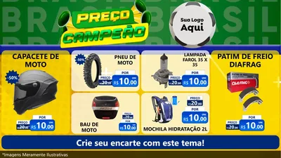 Modelo de TV para TV Horizontal com o tema Preço Campeão - Copa para Moto peças