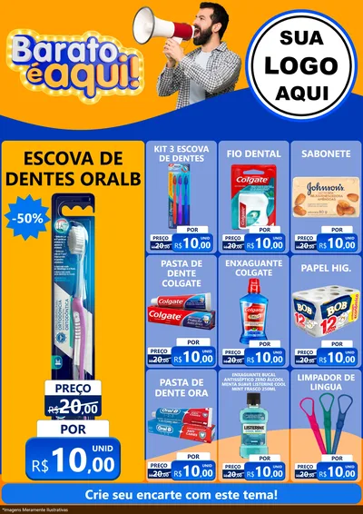 Modelo de Encarte para Encarte A4 Vertical com o tema Barato é aqui para Higiene Pessoal