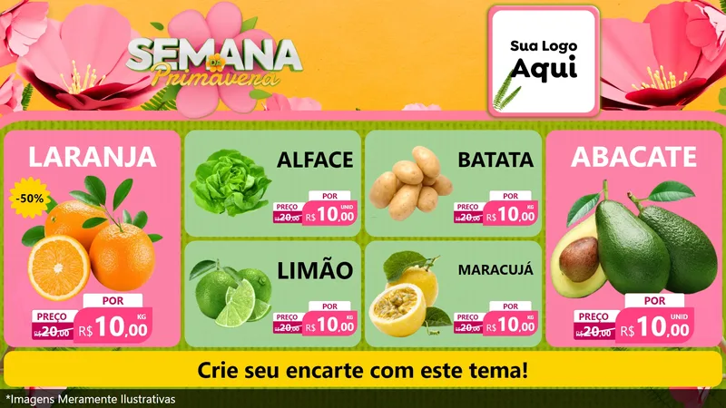 Modelo de TV para TV Horizontal com o tema Semana da Primavera para Hortifrúti