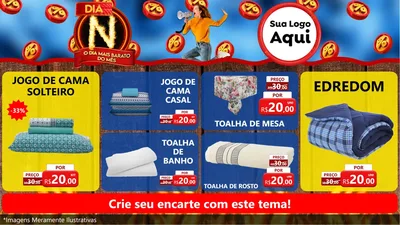 Modelo de TV para TV Horizontal com o tema Dia N - O Dia Mais Barato Do Mês para Cama, Mesa e Banho