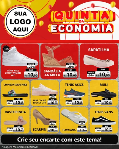 Modelo de Rede Social para Feed Instagram com o tema Quinta da Economia para Calçados