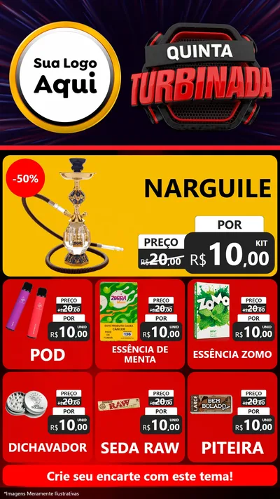 Modelo de Rede Social para Stories com o tema Quinta Turbinada para Tabacaria