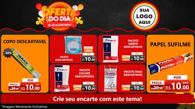 Modelo de TV para TV Horizontal com o tema Oferta do Dia - Só hoje, Aproveite! para Embalagens