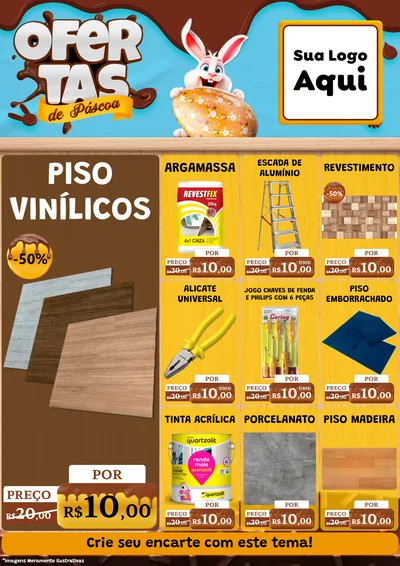 Modelo de Encarte para Encarte A4 Vertical com o tema Ofertas de Páscoa para Material para Construção
